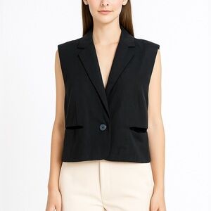 Ports 1961 100% wool and 100% silk lining cut out vest NEW